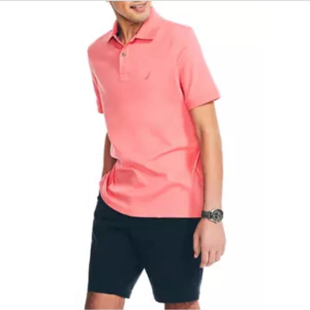 Nautica Classic Fit Interlock Polo Shirt size L
